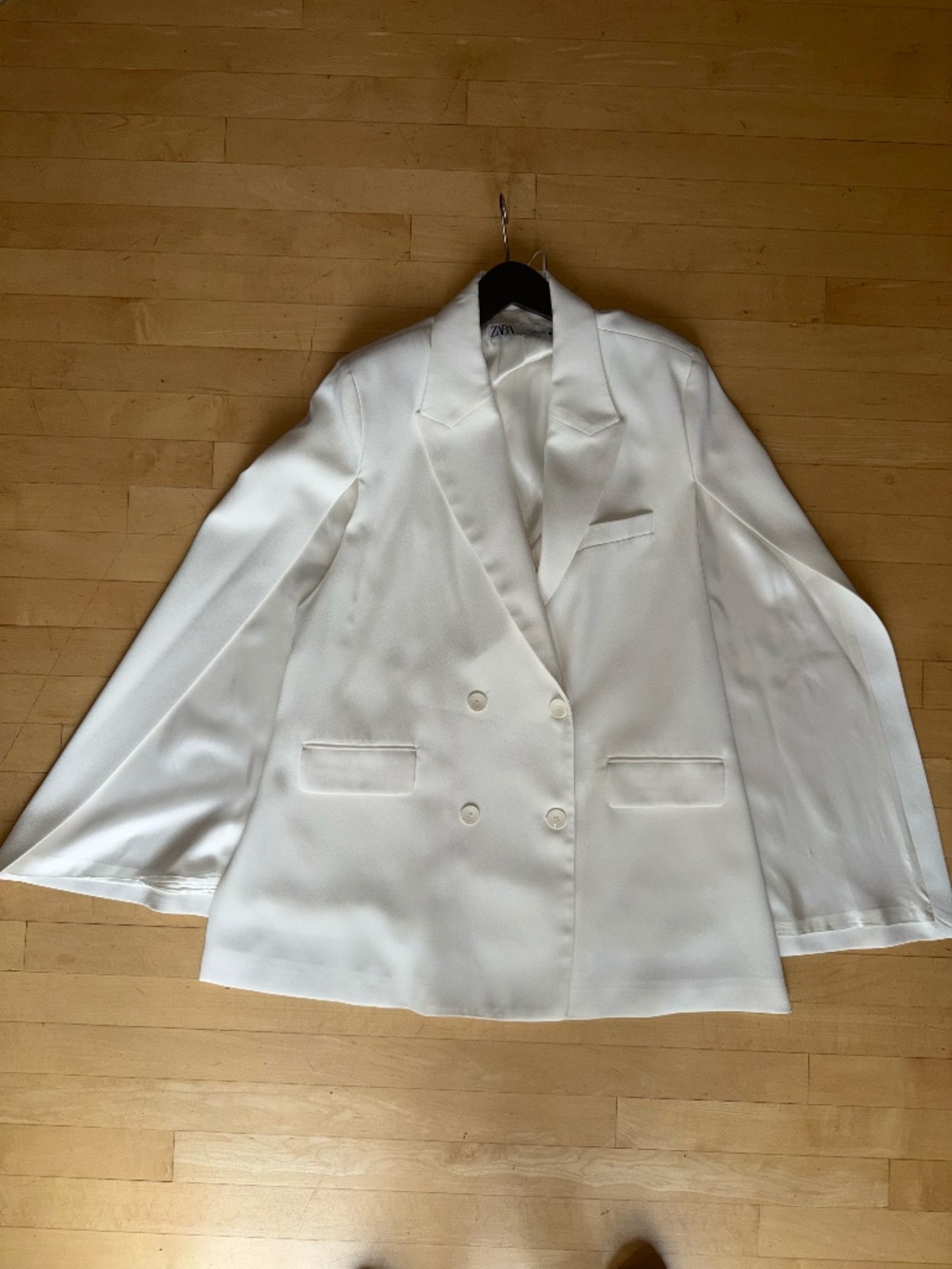 Zara White double breasted Cape/Blazer, XL, GP1611 - Picture 8 of 13